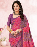 Vishal Prints Dusty Purple Printed Georgette Saree