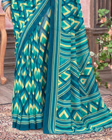Vishal Prints Persian Green Printed Georgette Saree