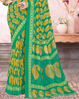 Vishal Prints Jade Green Printed Georgette Saree