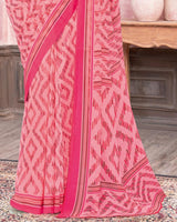 Vishal Prints Daisy Pink Printed Georgette Saree
