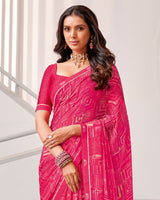 Vishal Prints French Rose Printed Georgette Saree With Fancy Border
