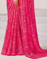 Vishal Prints French Rose Printed Georgette Saree With Fancy Border