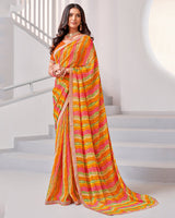 Vishal Prints Multi Color Printed Georgette Saree With Fancy Border