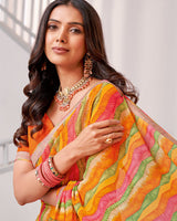 Vishal Prints Multi Color Printed Georgette Saree With Fancy Border