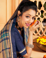 Vishal Prints Dark Beige Printed Georgette Saree With Border