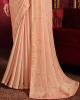 Vishal Prints Pharlap Orange Designer Fancy Chiffon Saree With Diamond Work And Core Piping