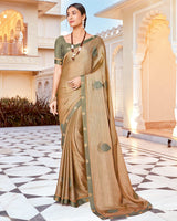 Vishal Prints Pastel Brown Designer Chiffon Saree
