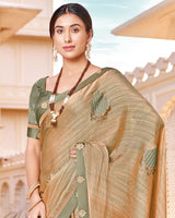 Vishal Prints Pastel Brown Designer Chiffon Saree