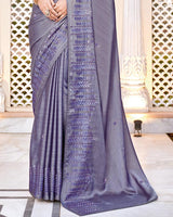 Vishal Prints Light Violet Designer Chiffon Saree