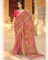 Vishal Prints Multicolor Printed Georgette Saree With Fancy Border