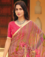 Vishal Prints Multicolor Printed Georgette Saree With Fancy Border