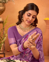 Vishal Prints Dusty Pink Printed Georgette Saree With Satin Piping