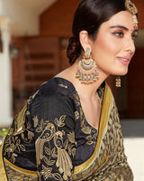Vishal Prints Dark Beige Silk Saree With Weaving Work