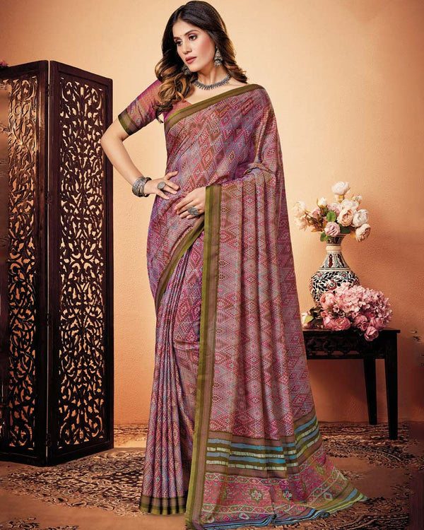 Vishal Prints Multi Colour Digital Print Cotton Silk Saree