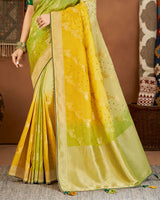Vishal Prints Multi Art Silk Zari Weaving Saree With Diamond Work