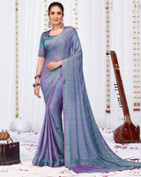 Vishal Prints Pastel Magenta Fancy Chiffon Designer Saree With Fancy Satin Border