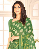 Vishal Prints Pastel Green Printed Georgette Saree
