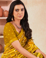Vishal Prints Pirate Gold Printed Georgette Saree With Fancy Border